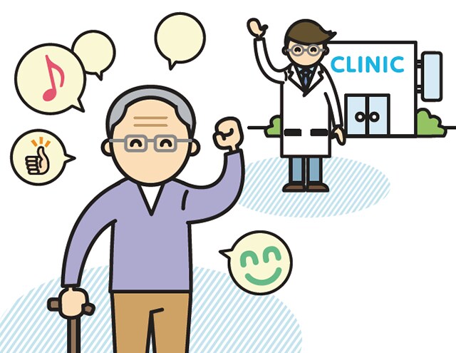 ドクターと高齢者のイラスト